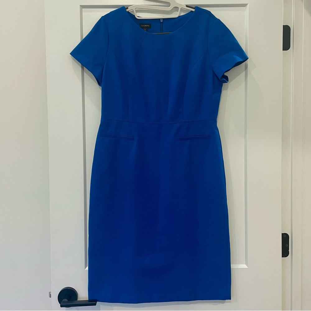 Talbots Blue Sheath Professional Dress | Size 6